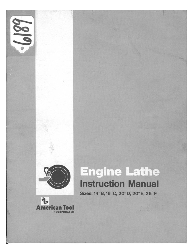 Pacemaker Engine Lathe Instruction Manual