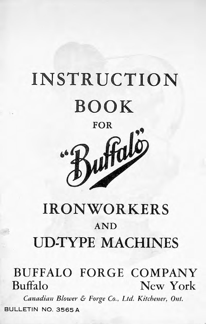 Ironworkers and UD-Type Machines Instruction Book