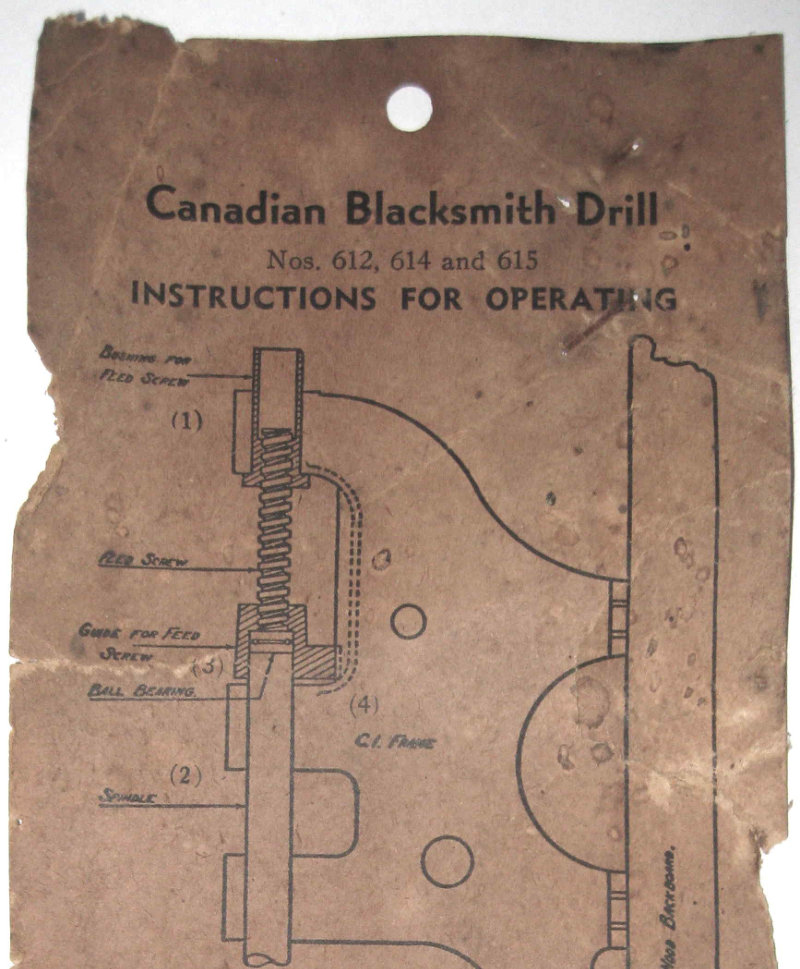 Canadian Blacksmith Drill Operating Instructions