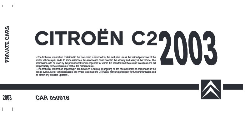 Citroen C2 2003 Workshop Service Manual
