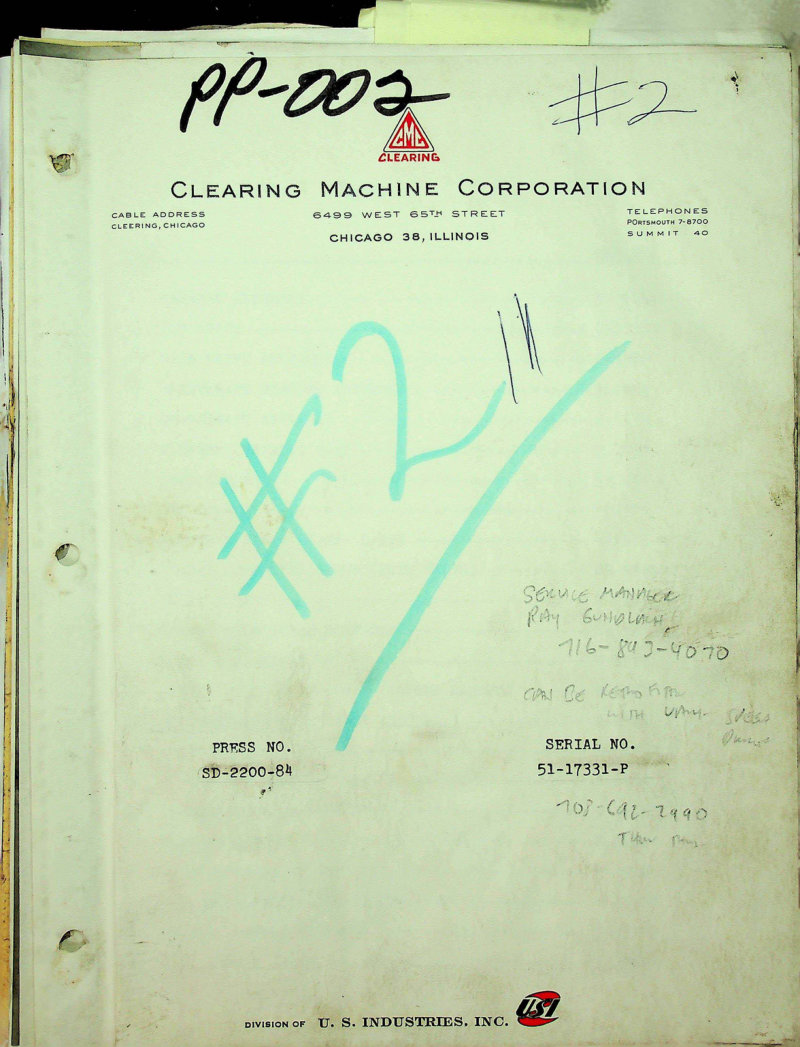 SD-2200-84 Service Manual and Parts Catalogue