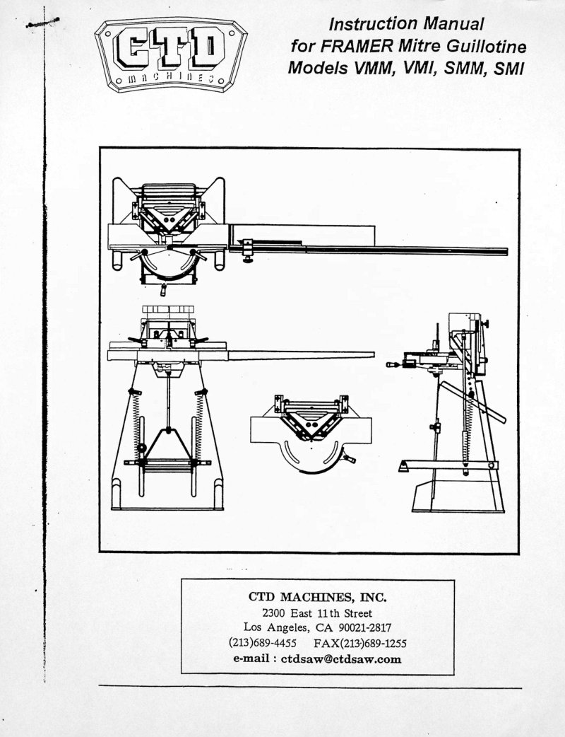 FRAMER Mitre Guillotine Instruction Manual