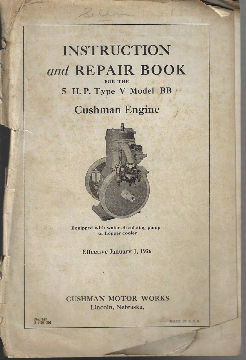 5 HP Type V Model BB Cushman Engine Service Manual