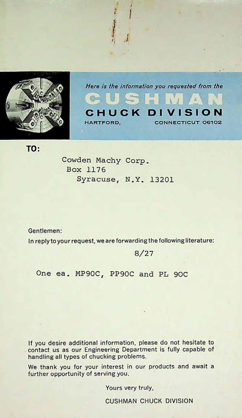 Manual Chuck Parts List MP90C