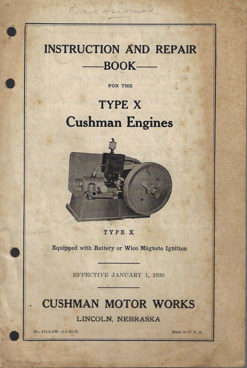 Type X Cushman Engines Service Manual