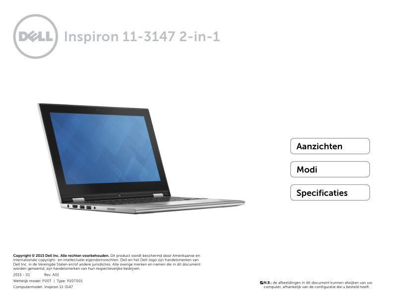 Dell Inspiron 11-3147 2-in-1 Views and Specifications