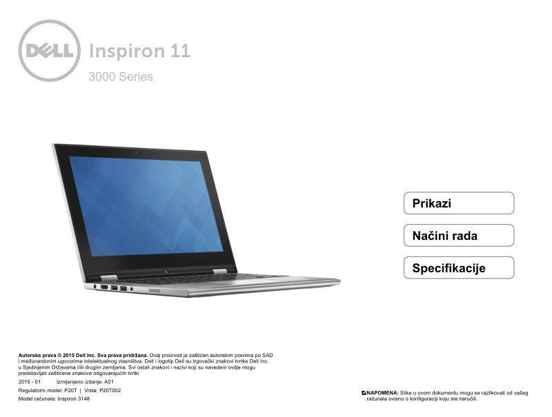 Dell Inspiron 11 3148 Quick Start Guide