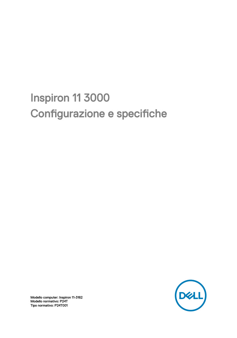 Inspiron 11-3162 Configuration and Specifications