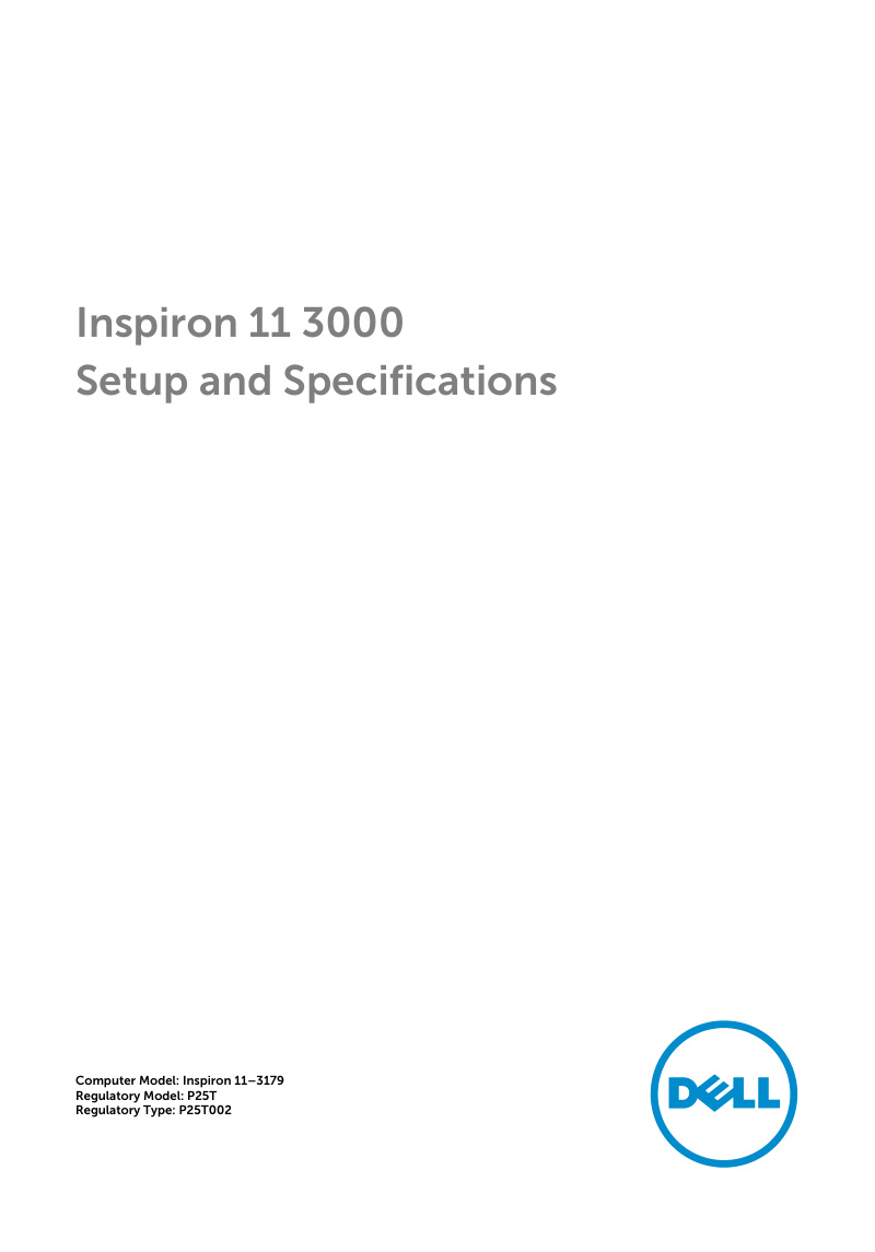 Inspiron 11 3179 Setup and Specifications Manual