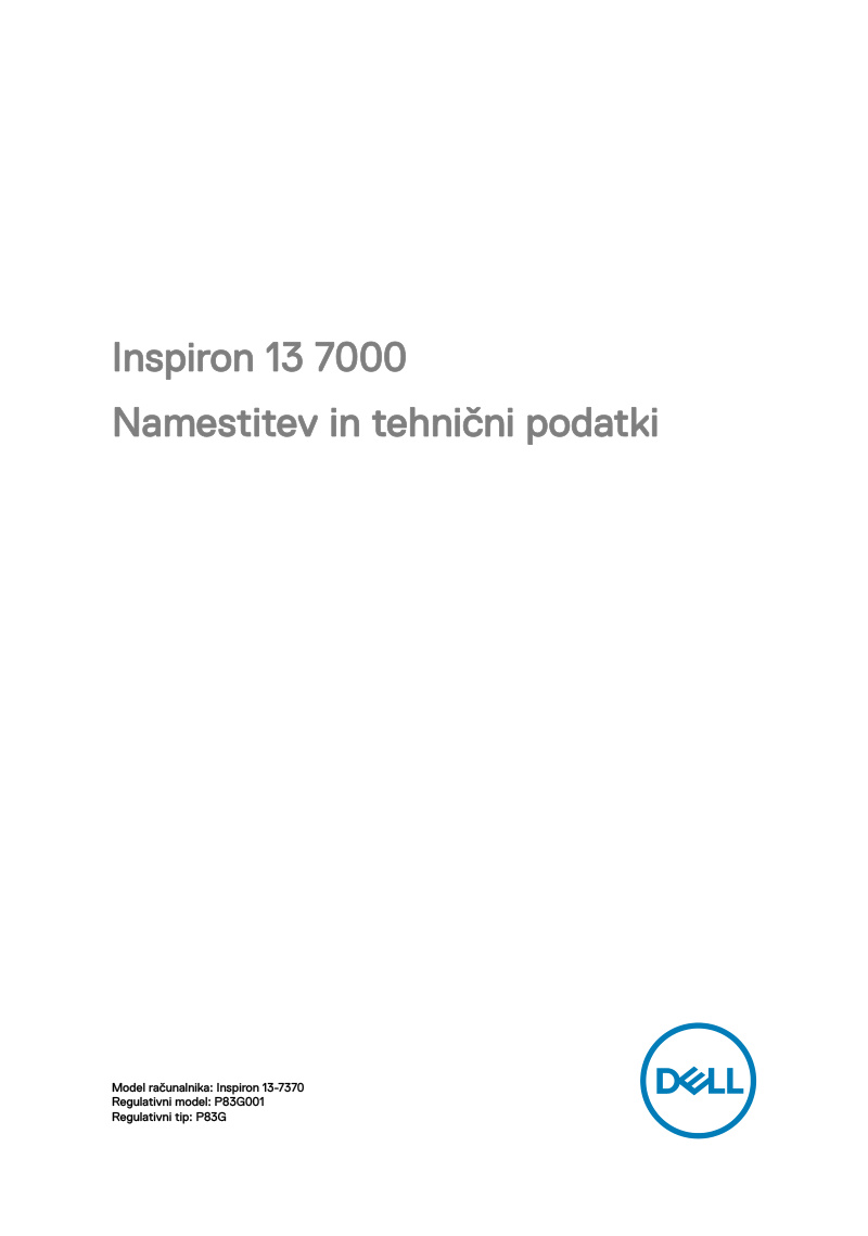 Inspiron 13-7370 Setup and Technical Specifications