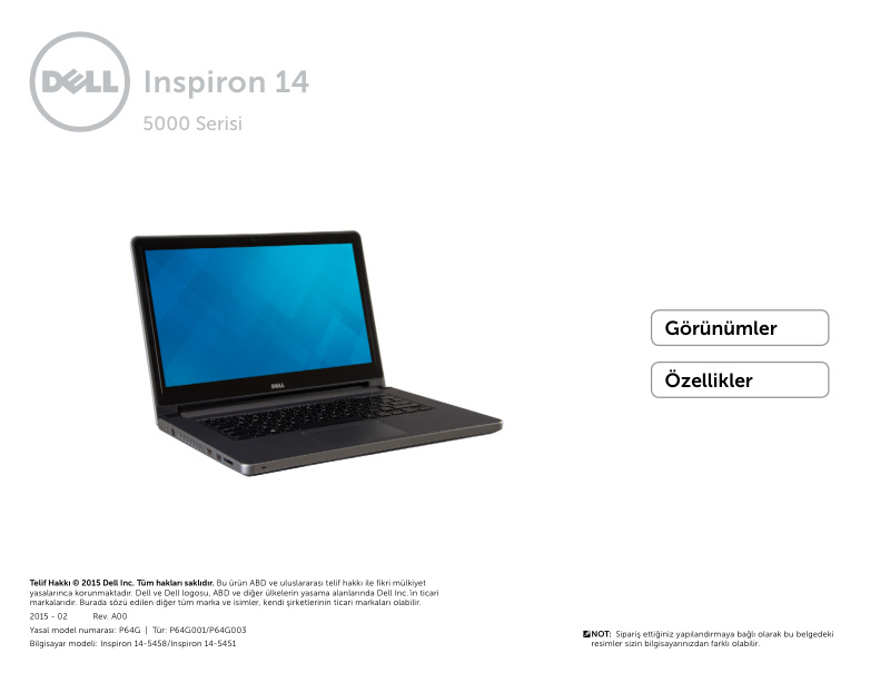 Dell Inspiron 14 5000 Series Quick Start Guide