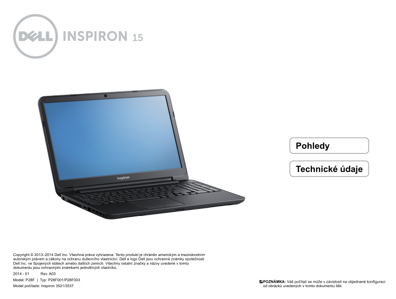 Dell Inspiron 15 3521/3537 Quick Start Guide