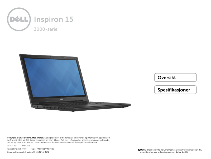Dell Inspiron 15 3000 Series Overview and Specifications