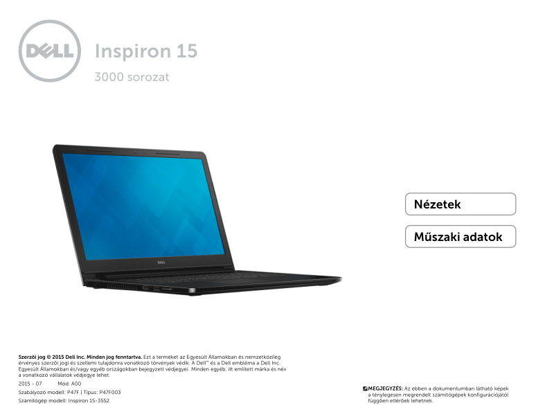 Dell Inspiron 15-3552 Quick Start Guide