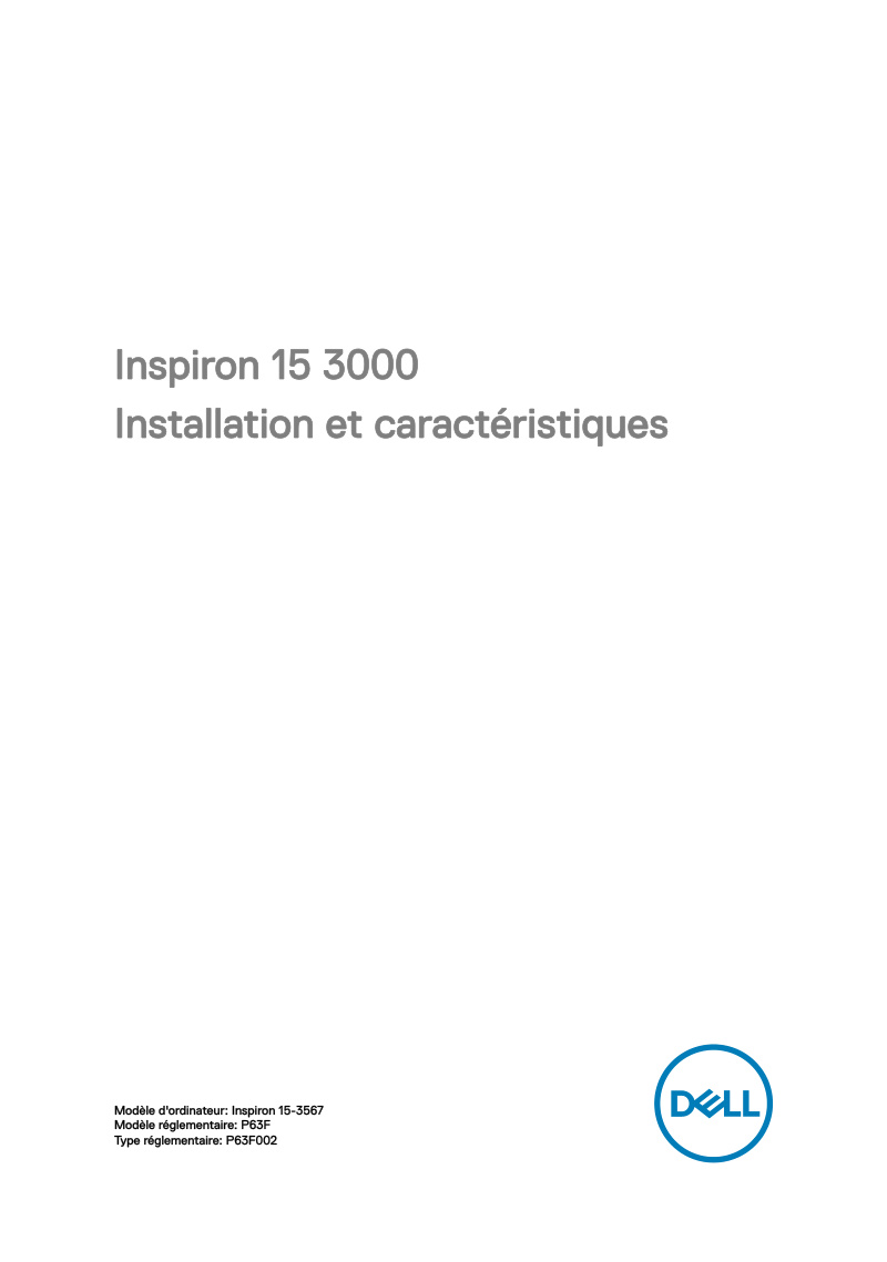 Inspiron 15-3567 Installation and Specifications