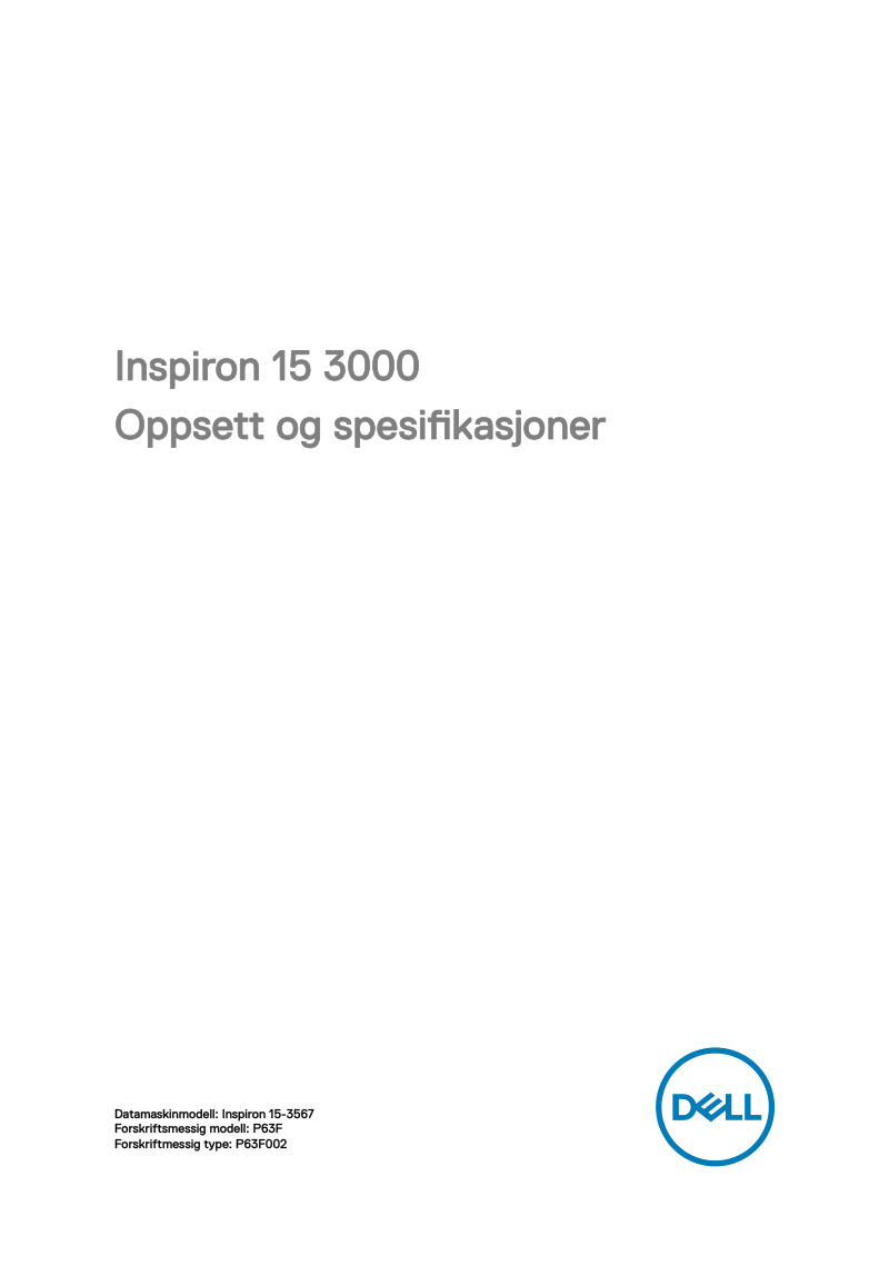 Inspiron 15 3000 Setup and Specifications