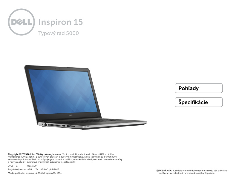 Dell Inspiron 15-5558/5551 Series 5000 Quick Start Guide