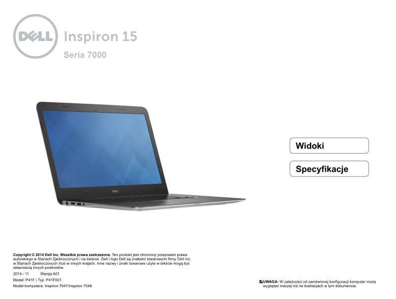 Dell Inspiron 15 Series 7000 Views and Specifications