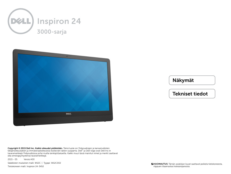Dell Inspiron 24 3452 Technical Specifications and Views