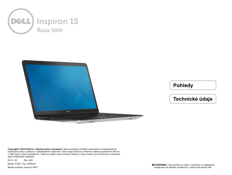 Dell Inspiron 5547 Technical Specs and Component Views