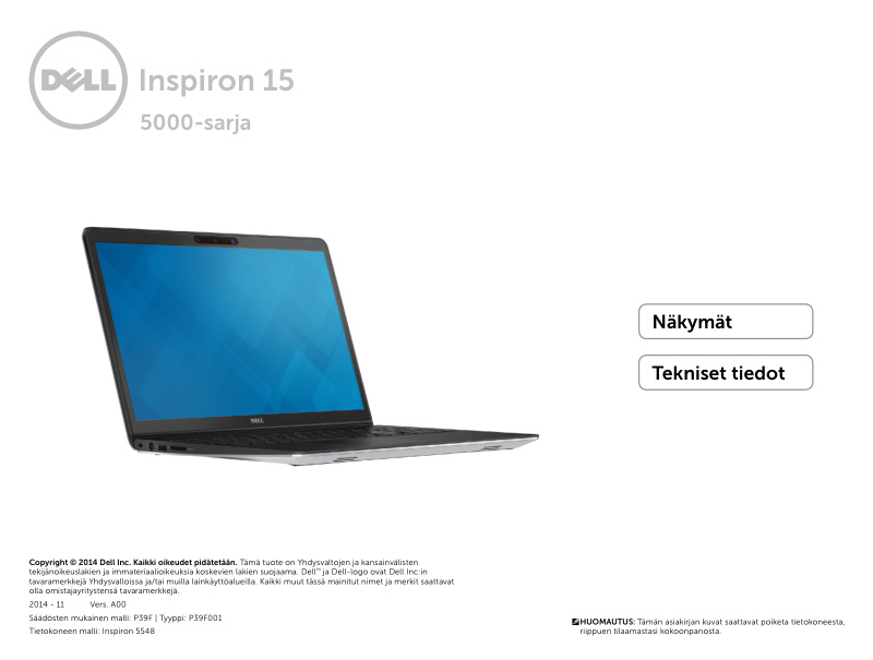 Dell Inspiron 15 5000 Series Technical Specs and Views