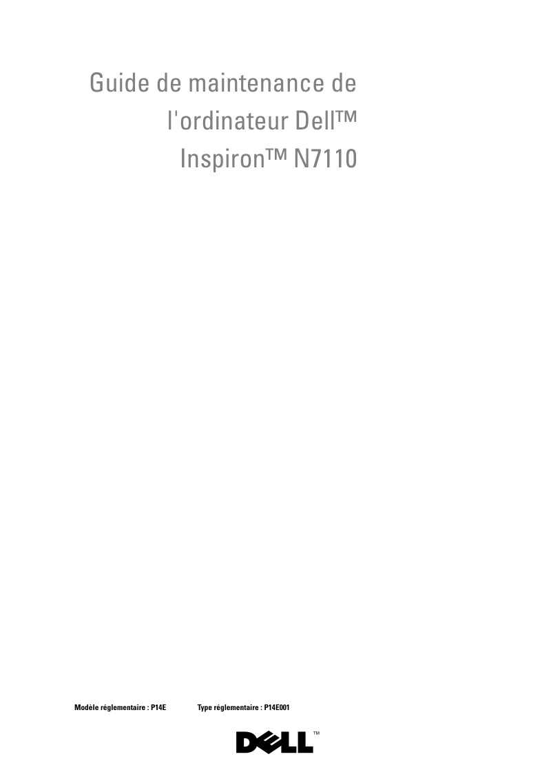 Dell Inspiron N7110 Maintenance Guide