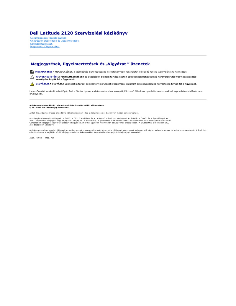 Dell Latitude 2120 Service Manual