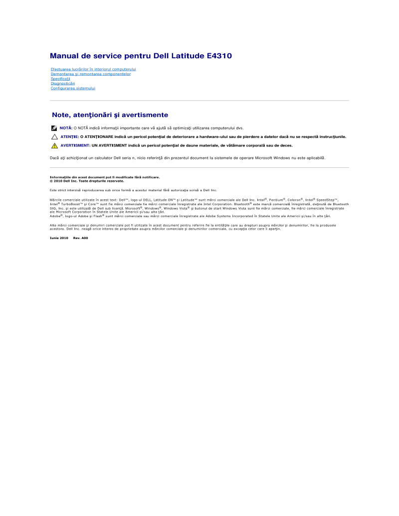 Dell Latitude E4310 Service Manual
