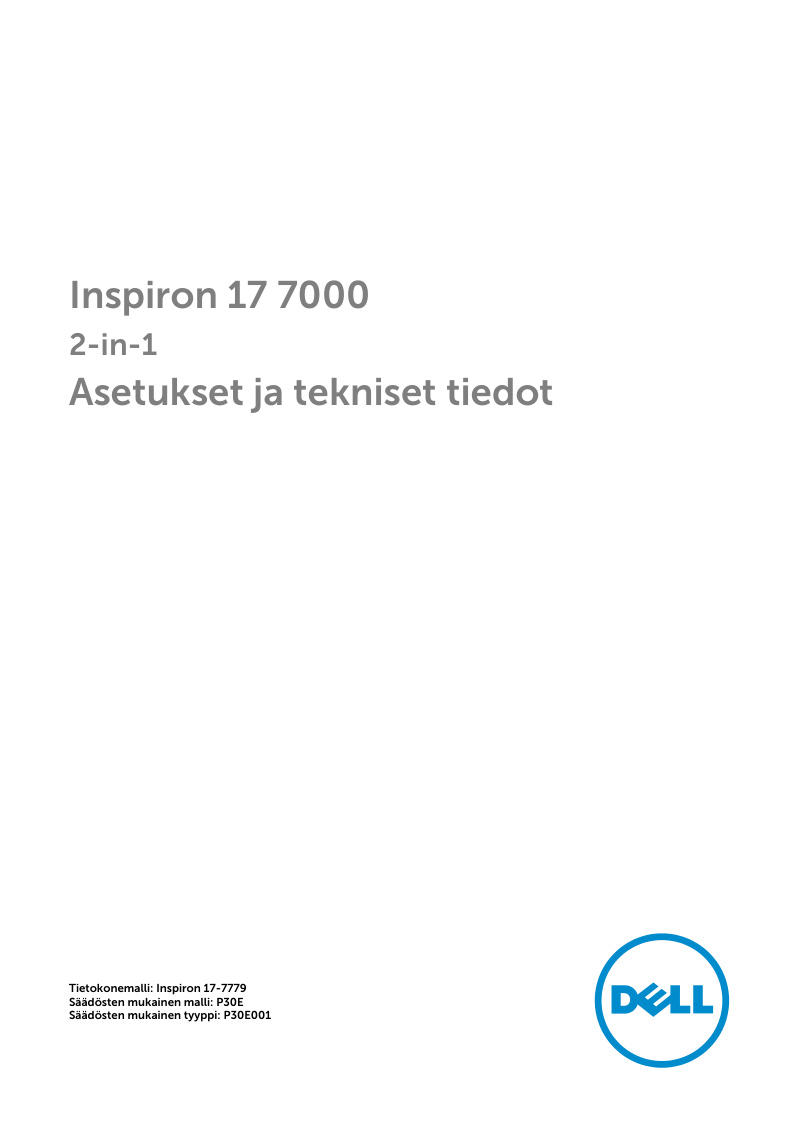 Inspiron 17 7779 2-in-1 Setup and Technical Data