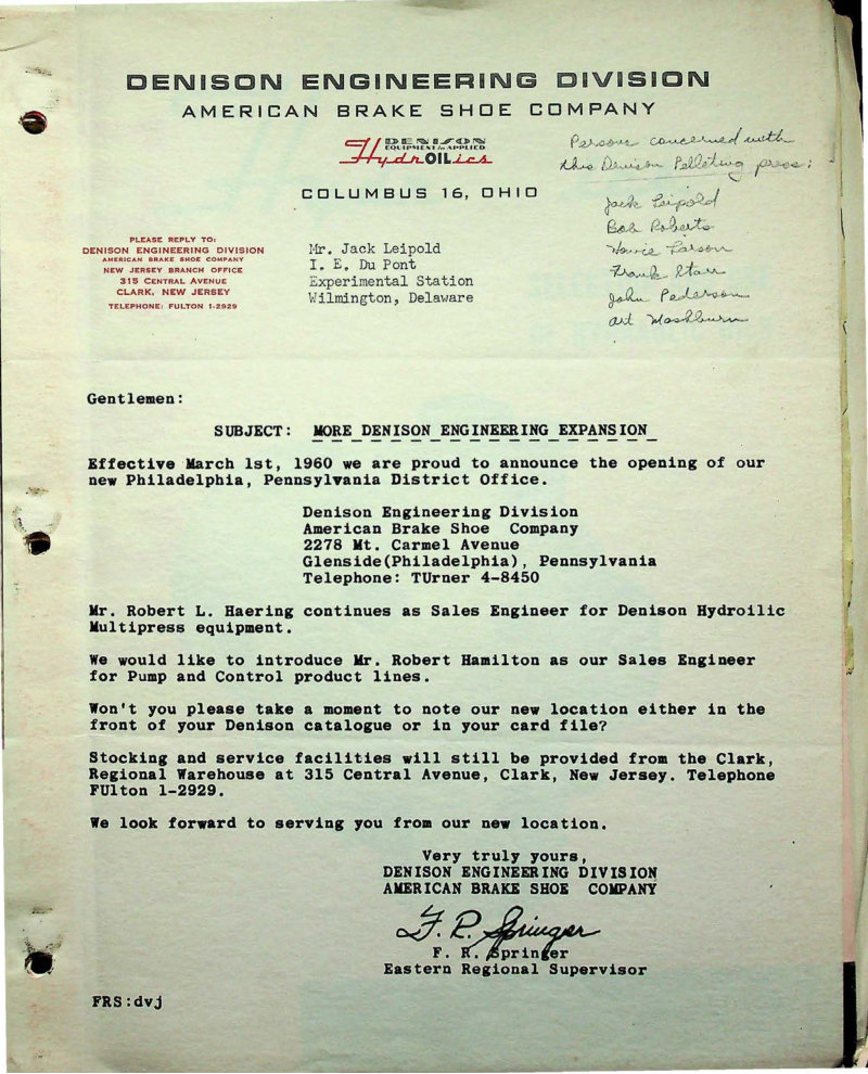 Denison Hydraulic Equipment Service Manual