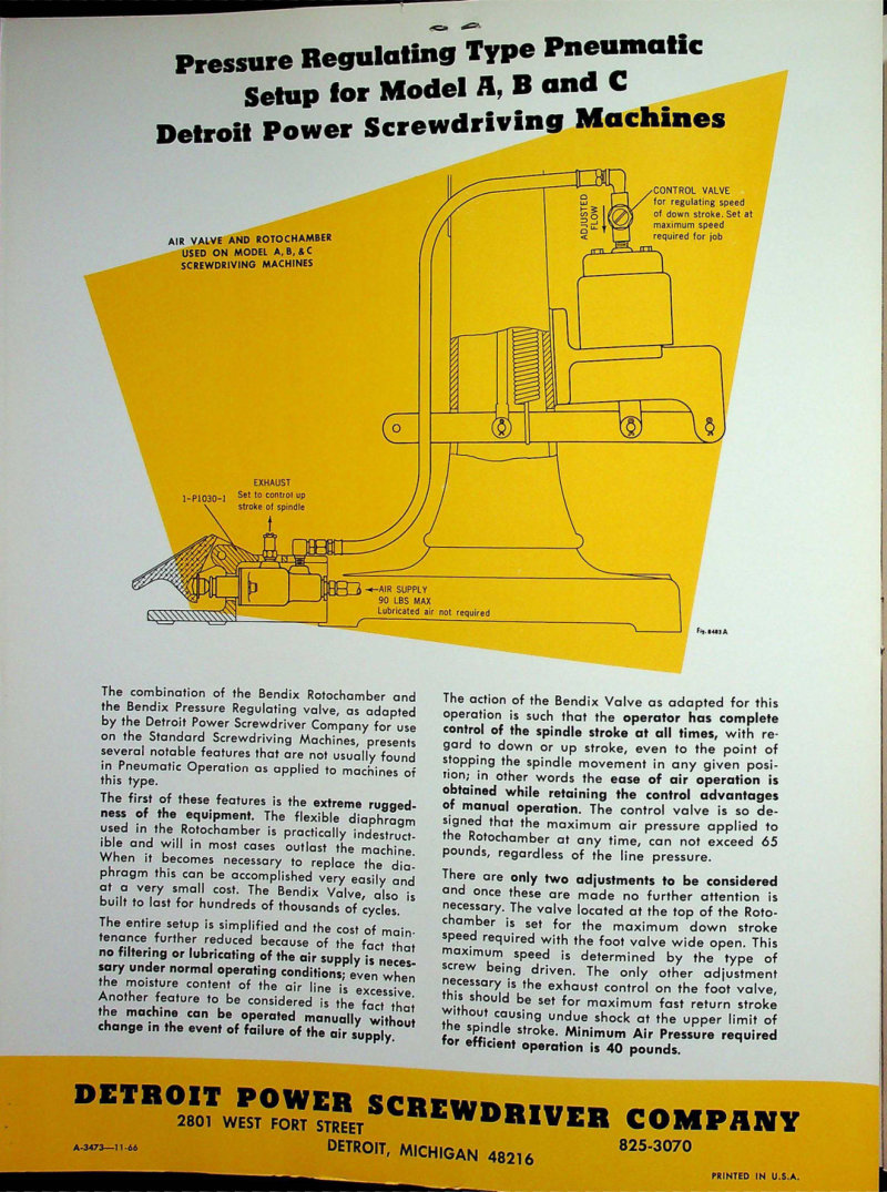 Model A Detroit Power Screwdriver Parts List