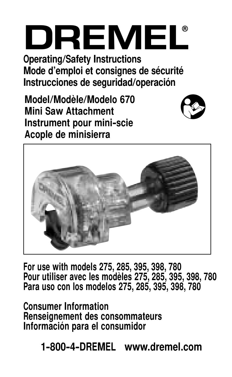 Dremel 670 Mini Saw Attachment Owner's Manual