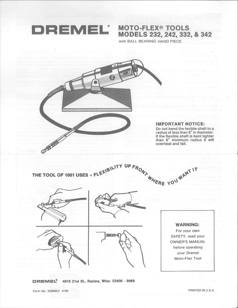 Moto-Flex Tools 232/242/332/342 Owner's Manual