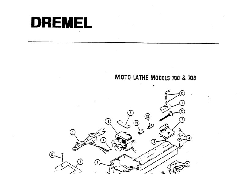 Moto-Lathe 700 & 708 Parts List