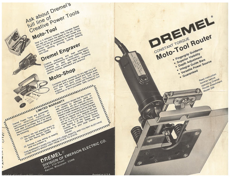 Dremel Moto-Tool Router Attachment Owner's Manual