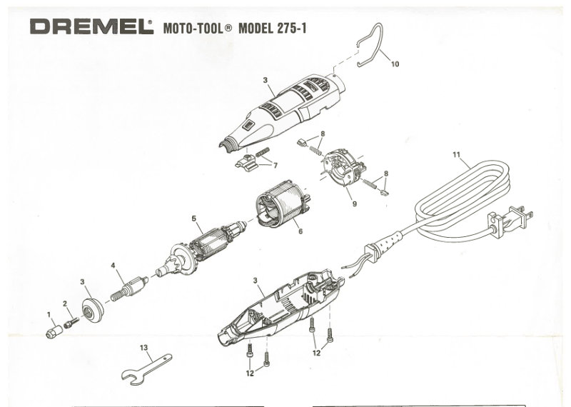 Moto-Tool Model 275-1 Parts List