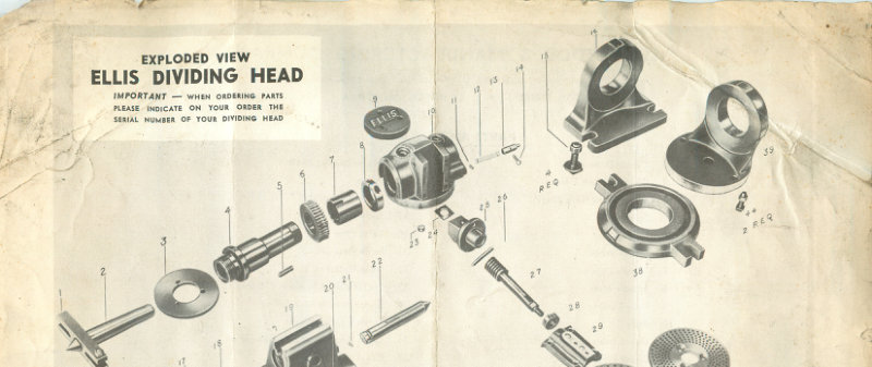 Ellis Dividing Head - Parts List