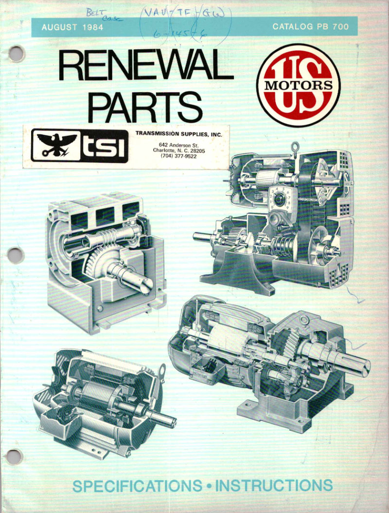US Motors Renewal Parts Technical Data