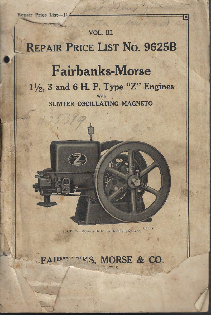 Fairbanks-Morse Z Type Engines Parts List