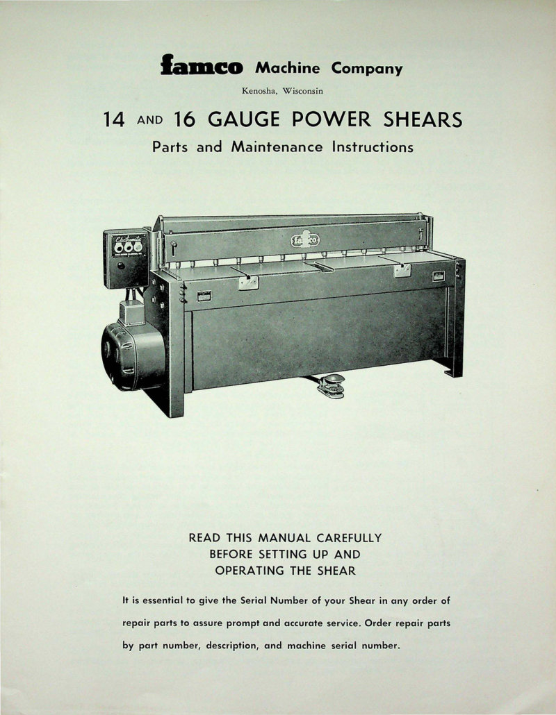 14 and 16 Gauge Power Shears Manual