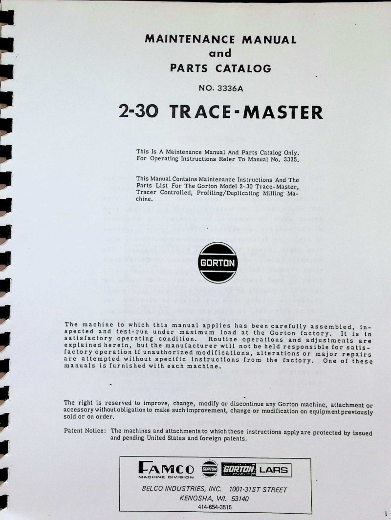 2-30 Trace-Master Maintenance Manual and Parts