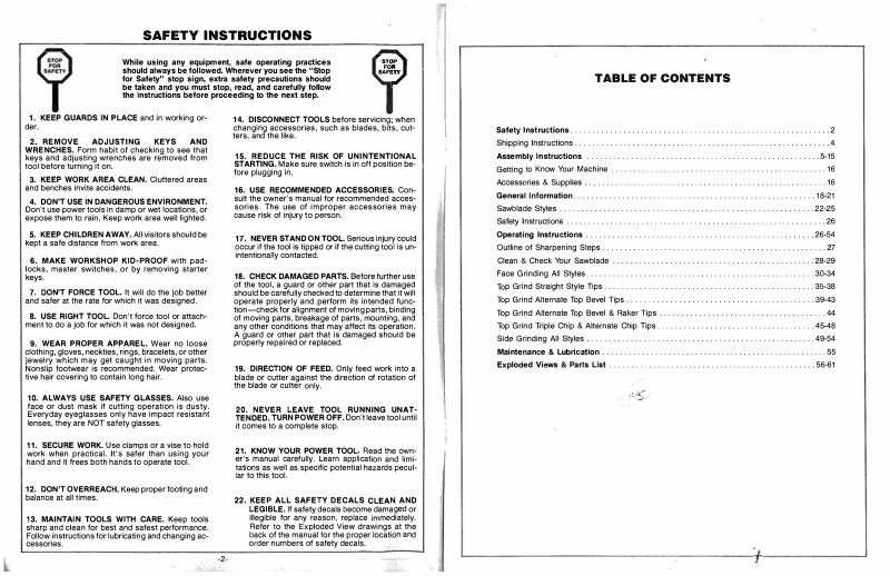 Model 367 Carbide Grinder Owner's Manual