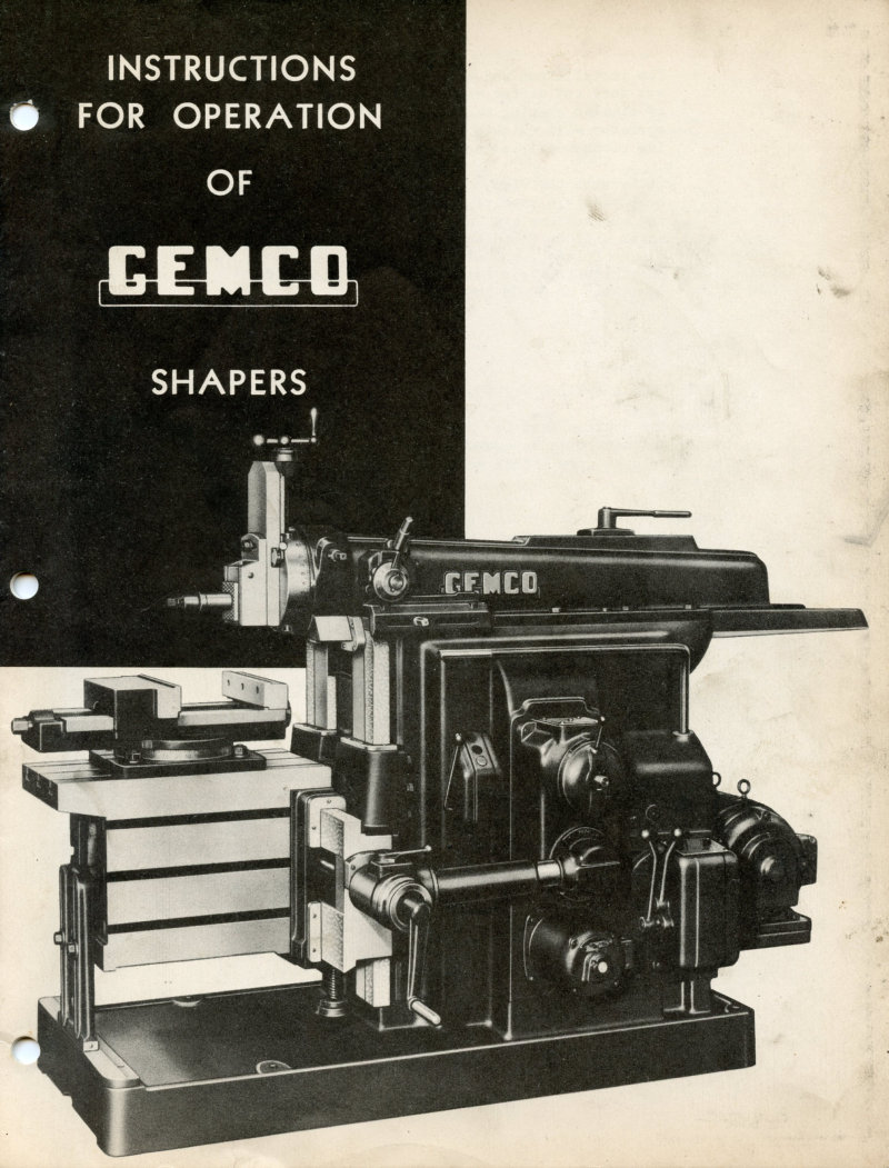 GEMCO Shapers Operation Manual