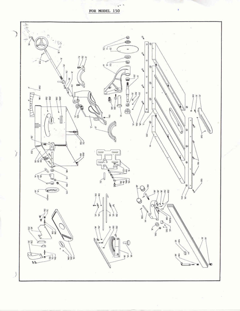 Model 150 8" Tilting Arbor Saw Parts List