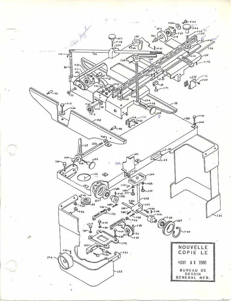 Model 5000-5500 Tenoner Parts List