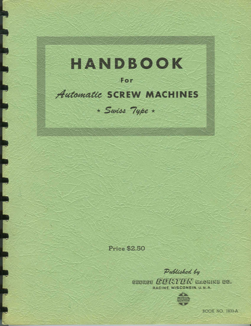 Handbook for Automatic Screw Machines Swiss-Type