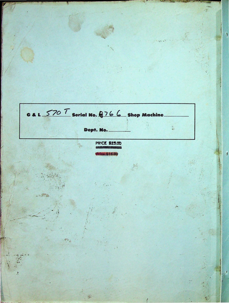50 Series Boring Mill Instruction Manual