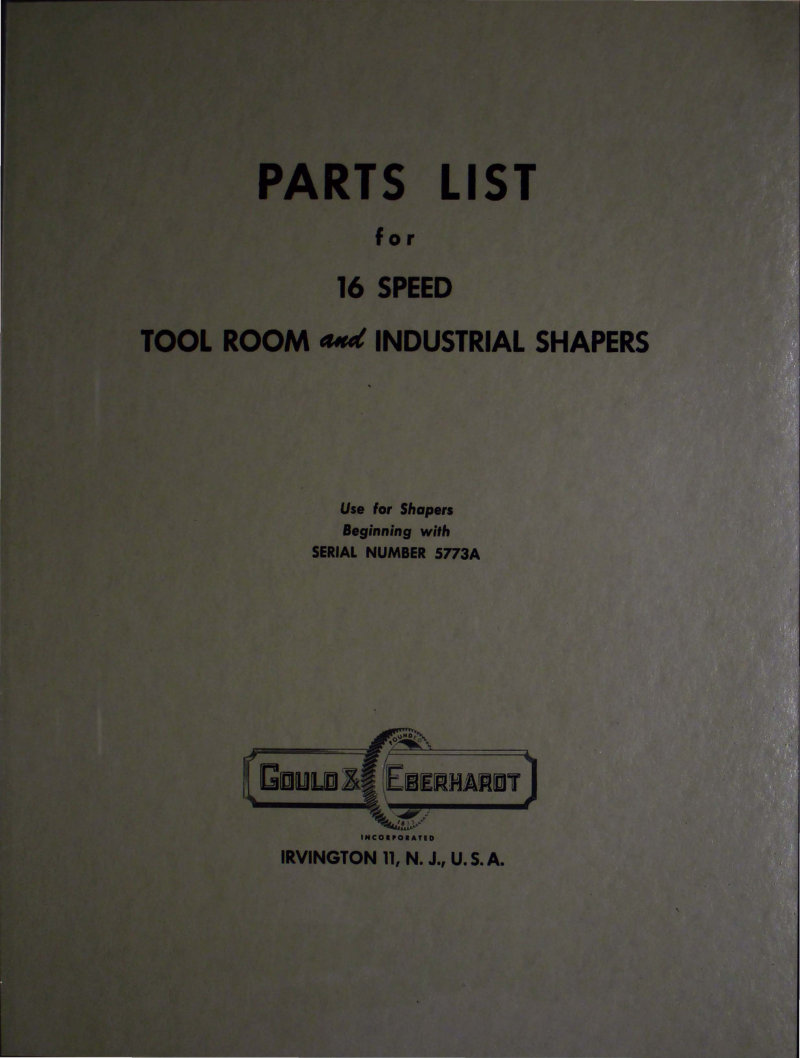 16 Speed Shapers Parts List