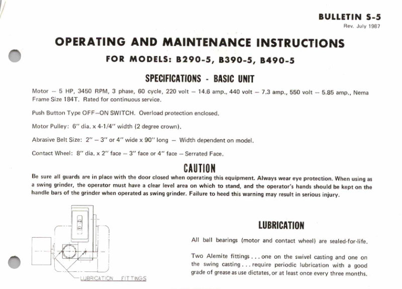 B290-5/B390-5/B490-5 Operating Manual