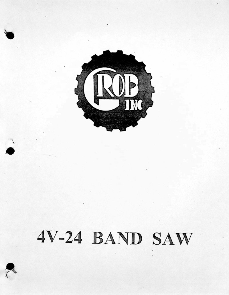 Grob 4V Band Saw Operating Instructions